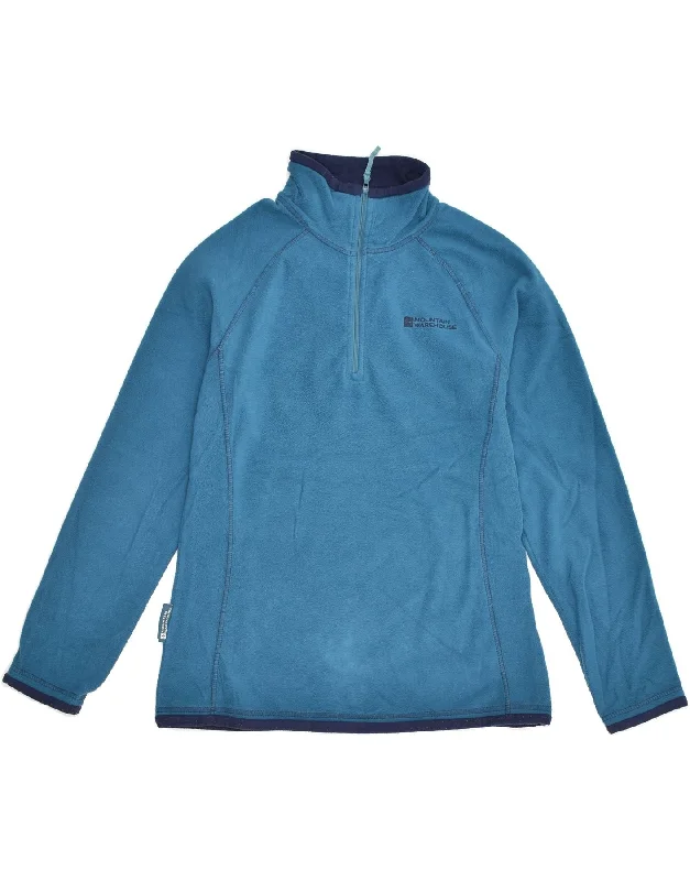 MOUNTAIN WAREHOUSE Womens Zip Neck Fleece Jumper UK 8 Small Blue Polyester