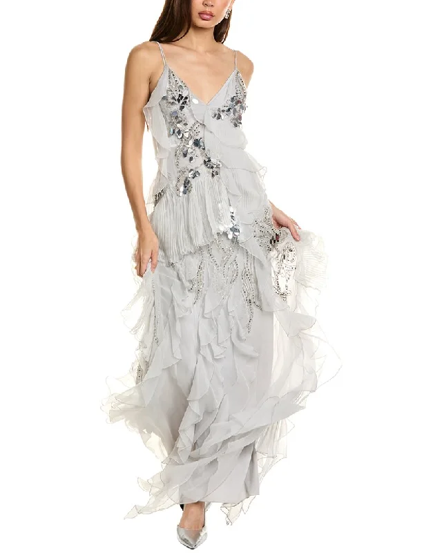 Super Savings Alberta Ferretti Embellished Silk Gown