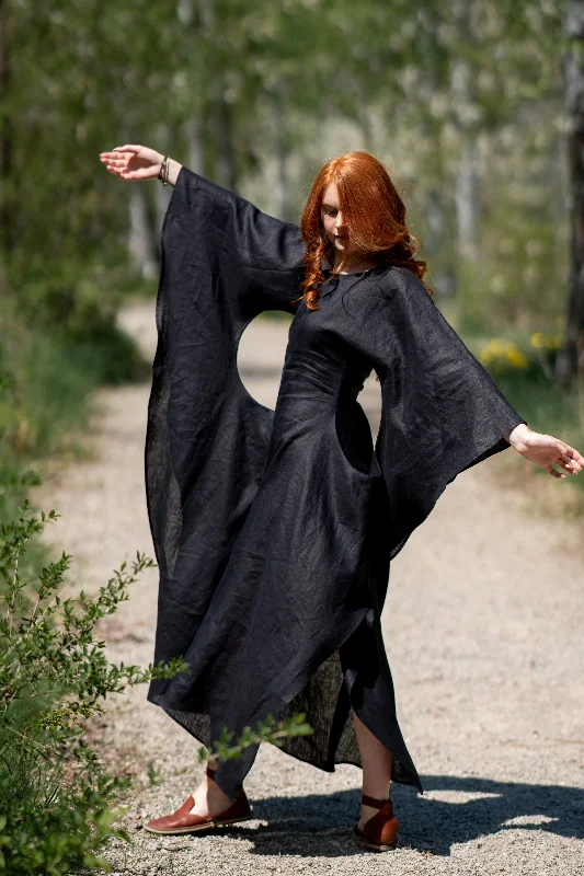 Today Only Long Linen Batwing Dress