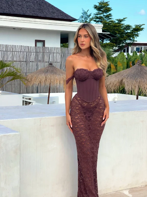 Act Now ZANA MAXI DRESS DARK MAUVE