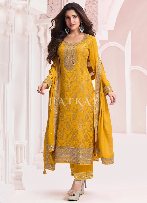 Huge Discounts Yellow Embroidery Pakistani Suit