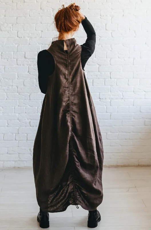 Buy More, Save More Cowl Neck Heavyweght Linen Dress