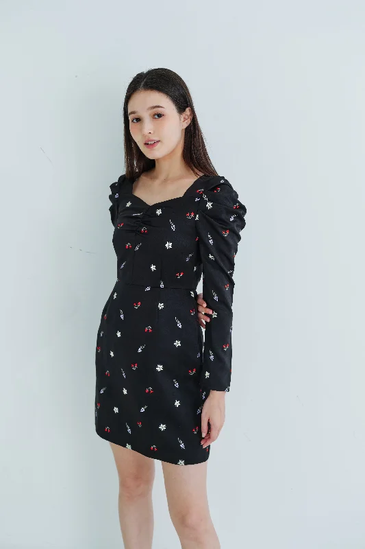 Special Offer Rosaline Embroidery Black Dress