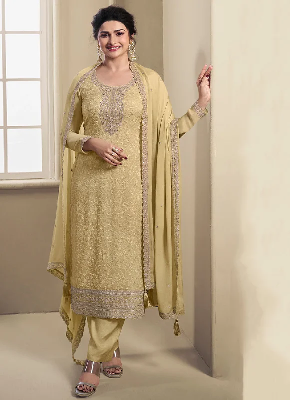 Final Markdown Pastel Yellow Chikankari Embroidered Pakistani Pant Suit