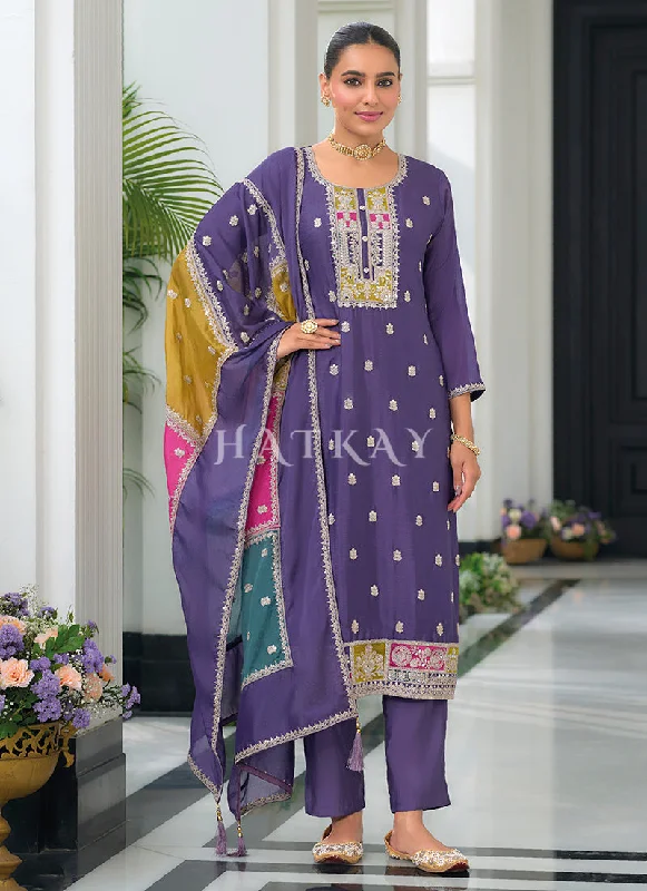 Quick Sale Purple Salwar Kameez Suit