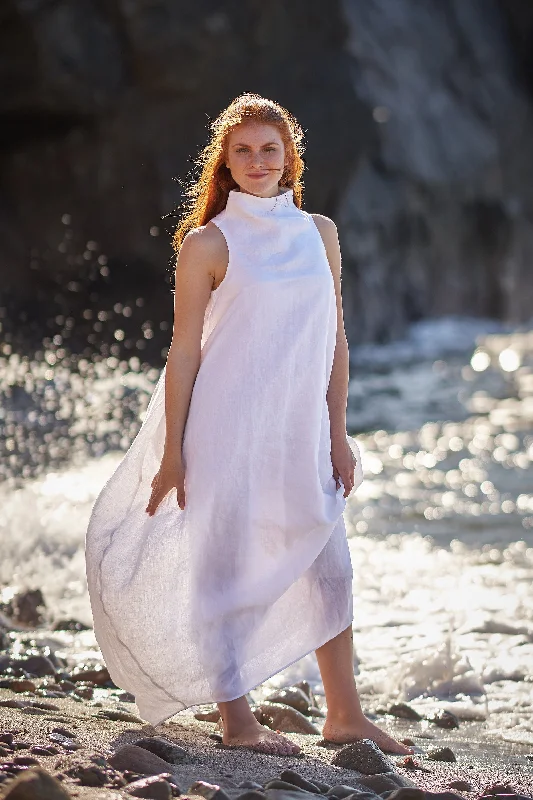 Blowout Sale Sleeveless Maxi Linen Dress