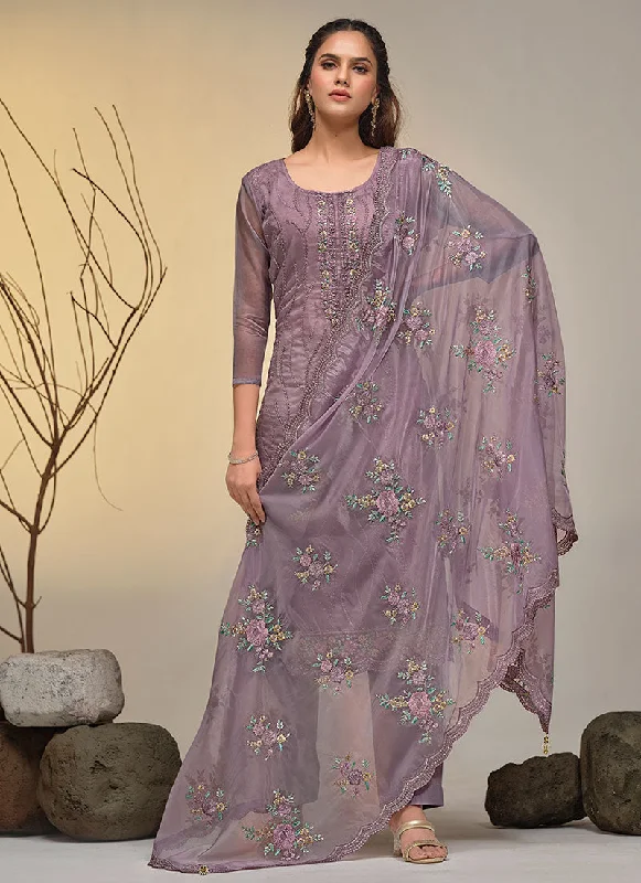 Daily Deals Purple Multi Embroidery Pakistani Salwar Kameez Suit