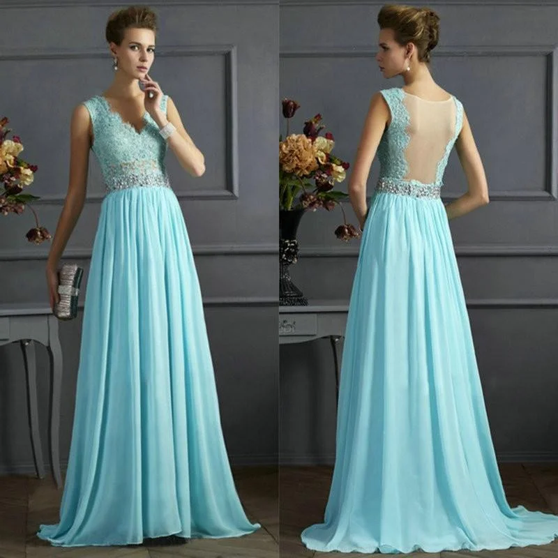 Big Savings Pure Color Splicing Sleeveless Long Party Dress