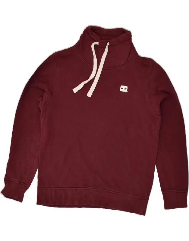 JACK & JONES Womens Sweatshirt Jumper UK 14 Medium Burgundy Cotton