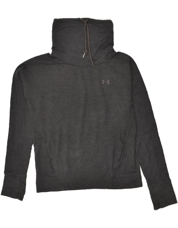 UNDER ARMOUR Womens Roll Neck Sweatshirt Jumper UK 10 Small Grey