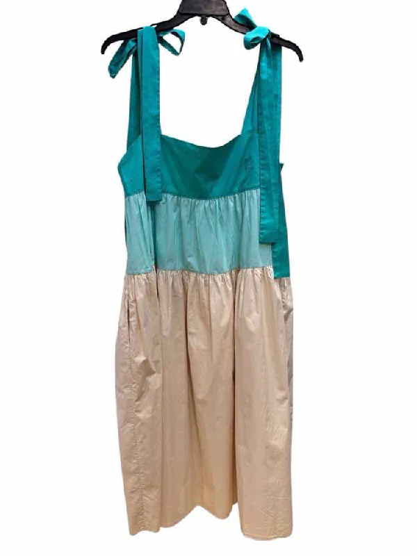 Can't Miss Paper London Cyan and Cream Size 14 Dress