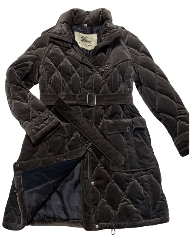 Prorsum Velvet Belted Quilted Puffer Coat