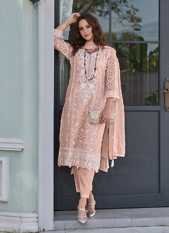 Best Deals Peach Embroidered Pakistani Dress