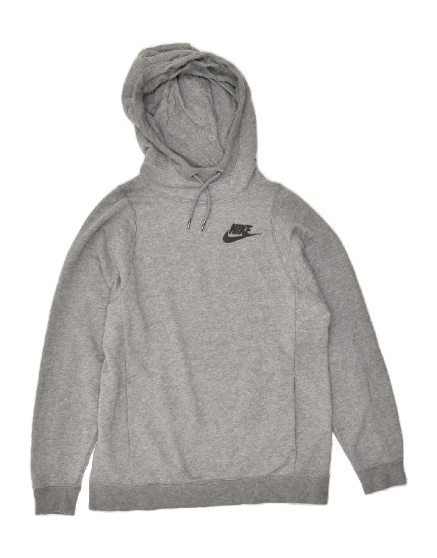 NIKE Womens Hoodie Jumper UK 6 XS Grey Cotton