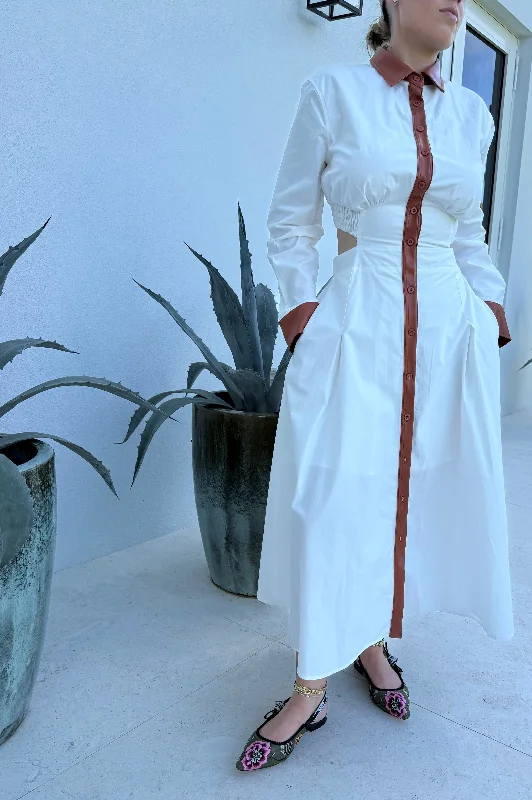 Deal Alert Mindy Contrast Poplin Dress