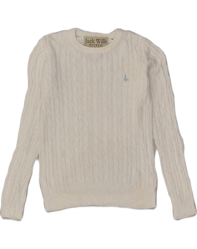 Buy More, Save More JACK WILLS Womens Crew Neck Jumper Sweater UK 8 Small White Cotton Buy More, Save More JACK WILLS Womens Crew Neck Jumper Sweater UK 8 Small White Cotton