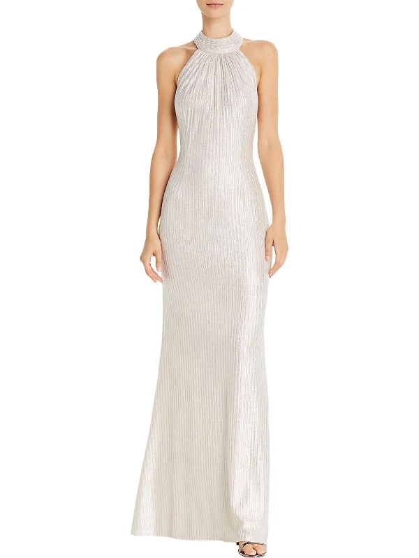 Daily Deals Womens Open Back Halter Evening Dress