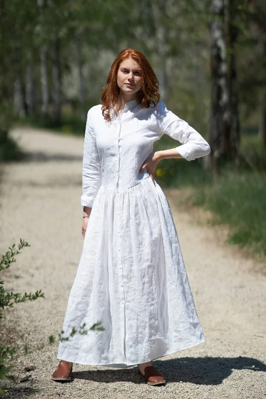 Clearance Event Button Down Linen Dress