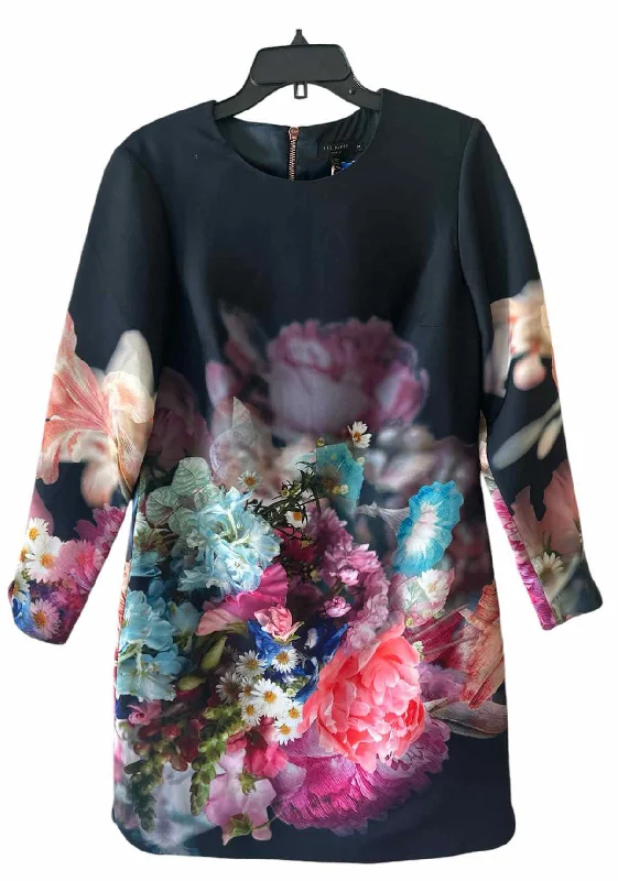 Buy Now Ted Baker Black Multi Size 3 Dress