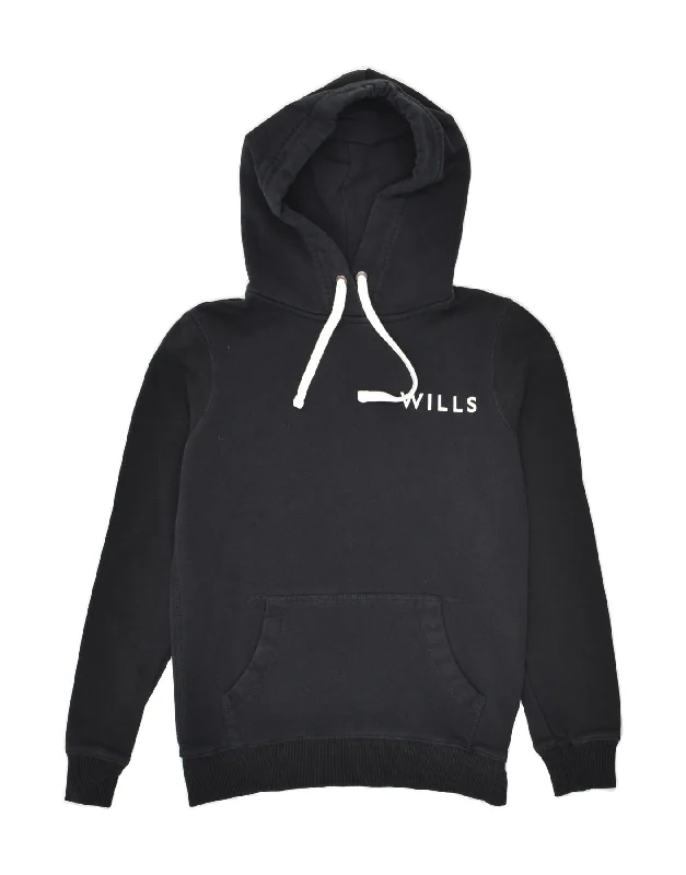 JACK WILLS Womens Hoodie Jumper UK 8 Small Navy Blue Cotton