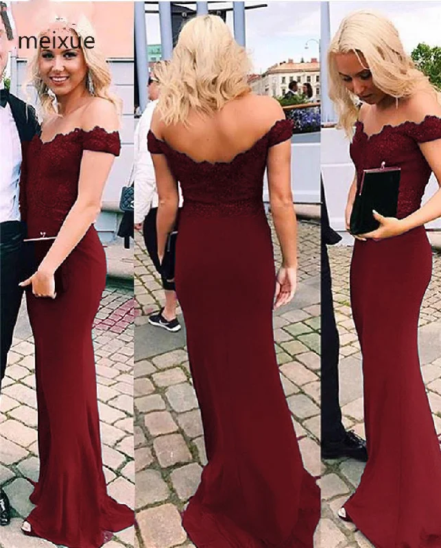 Can't Miss siaoryne Sexy Off the Shoulder Lace Fitted Burgundy Cheap Prom Dress Long PL1009 Can't Miss siaoryne Sexy Off the Shoulder Lace Fitted Burgundy Cheap Prom Dress Long PL1009