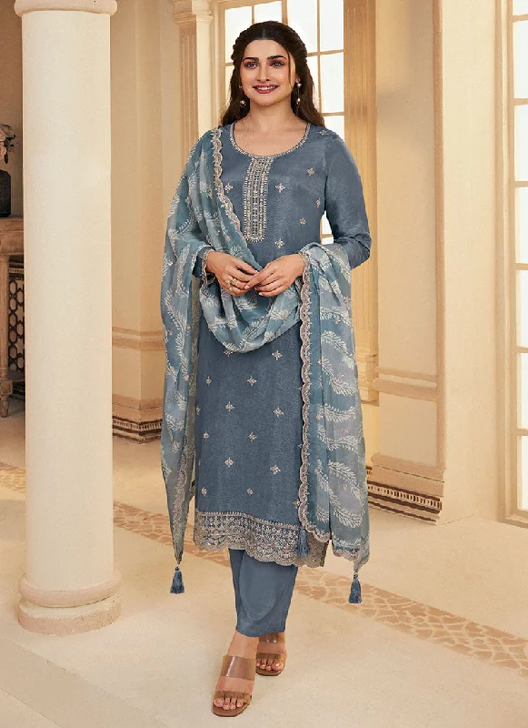 Limited Edition Blue Meenakari Embroidery Silk Salwar Kameez Suit