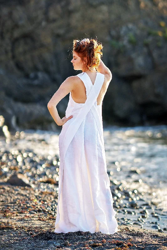 Markdowns Cross-Back Linen Maxi Dress
