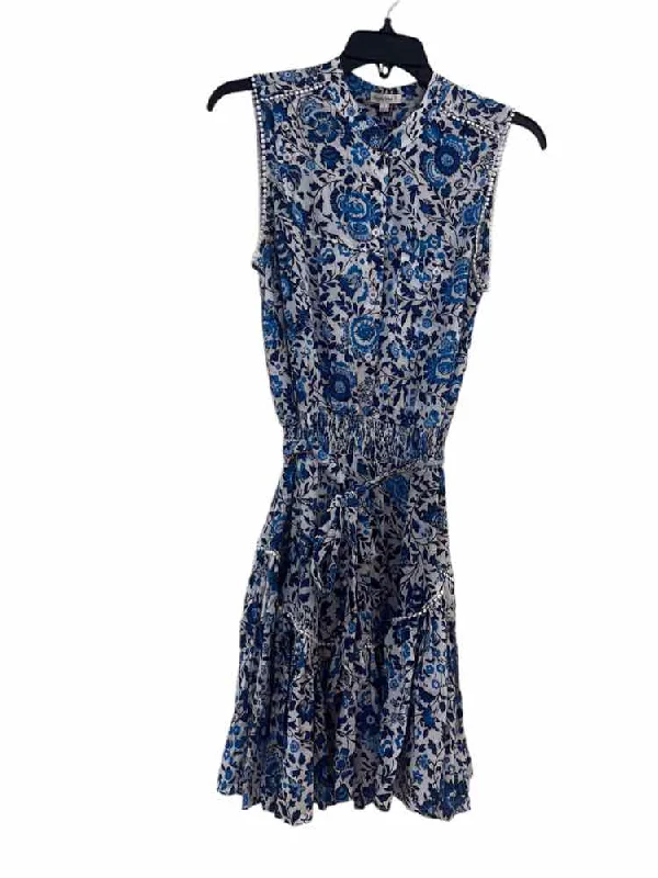 Act Now Poupette St Barth White and Blue Size S Dress