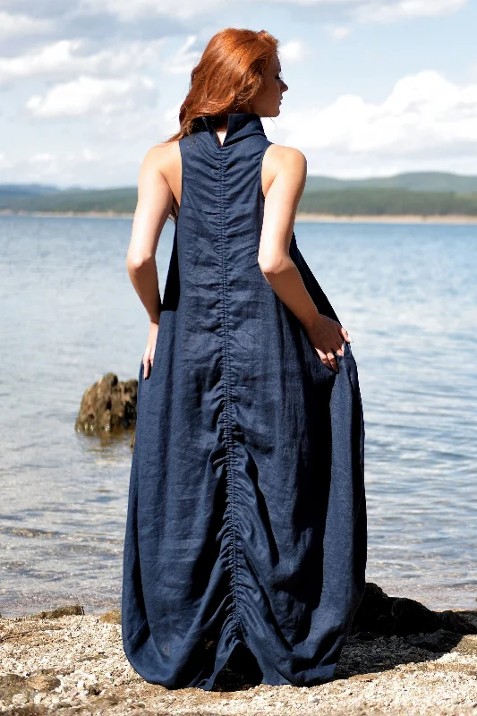 Price Rollback Cowl Neck Linen Dress