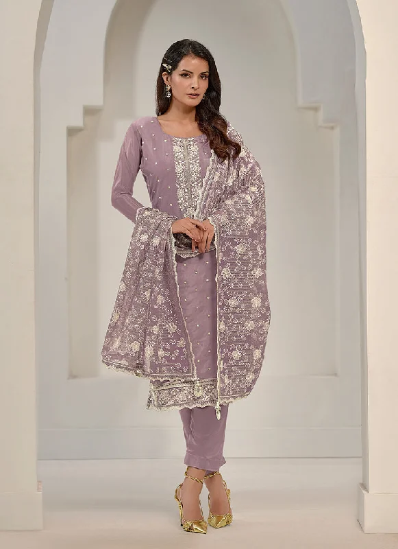 Stock Clearance Purple Embroidery Pakistani Salwar Kameez Suit