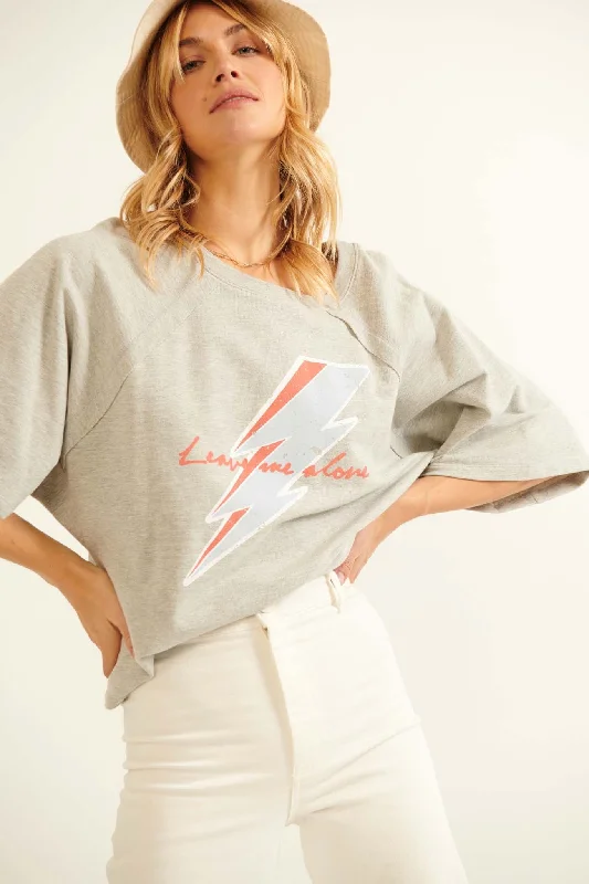 Leave Me Alone Three-Quarter Sleeve Graphic Sweatshirt