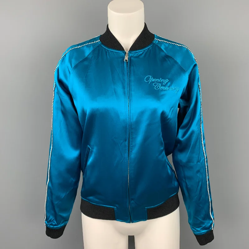 OPENING CEREMONY Size XS Silk Aqua Silk Reversible Jacket