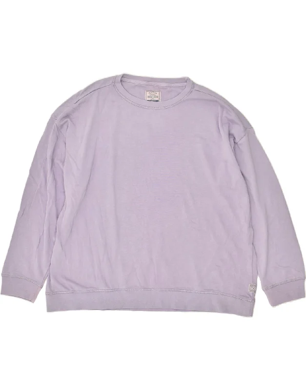 FAT FACE Womens Loose Fit Sweatshirt Jumper UK 22 3XL Purple Cotton