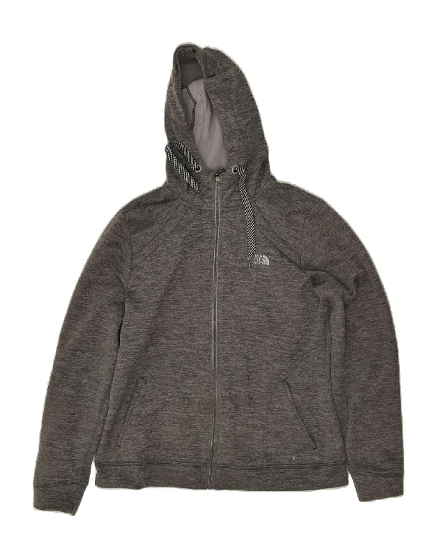 THE NORTH FACE Womens Zip Hoodie Sweater UK 14 Large Grey Polyester