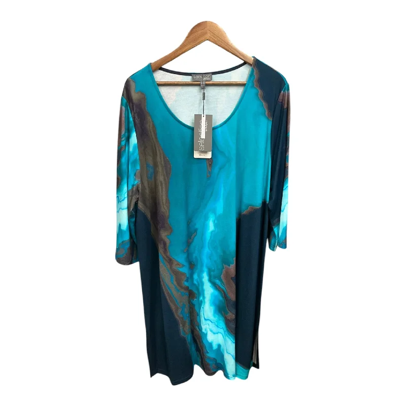 Amazing Deals Dress Casual Short By Cmc In Blue & Green, Size: 2x