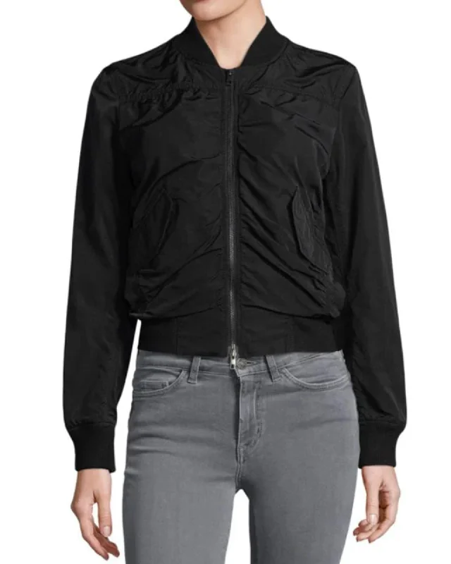 "Ruched" Bomber Jacket