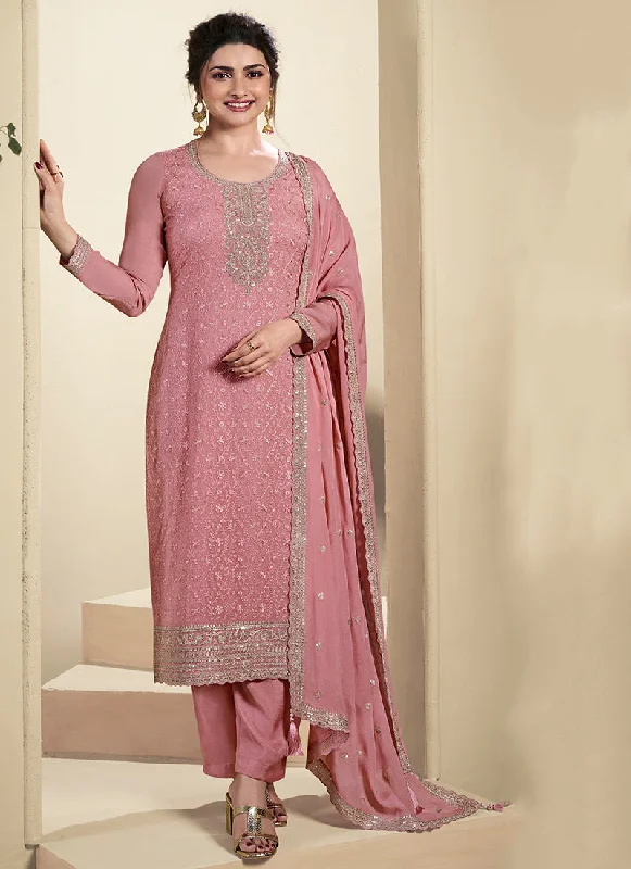 Great Deals Soft Peach Chikankari Embroidered Pakistani Pant Suit