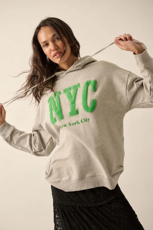 NYC Varsity Puff-Print Graphic Hoodie