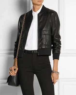 "x Charlotte Gainsbourg Shrunken" Leather Jacket