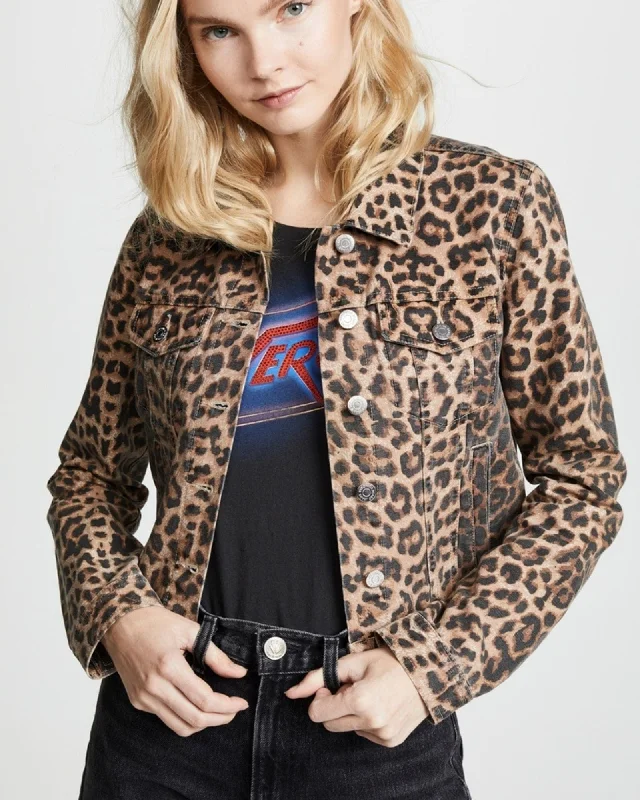 "Cara" Cropped Leopard Print Jacket