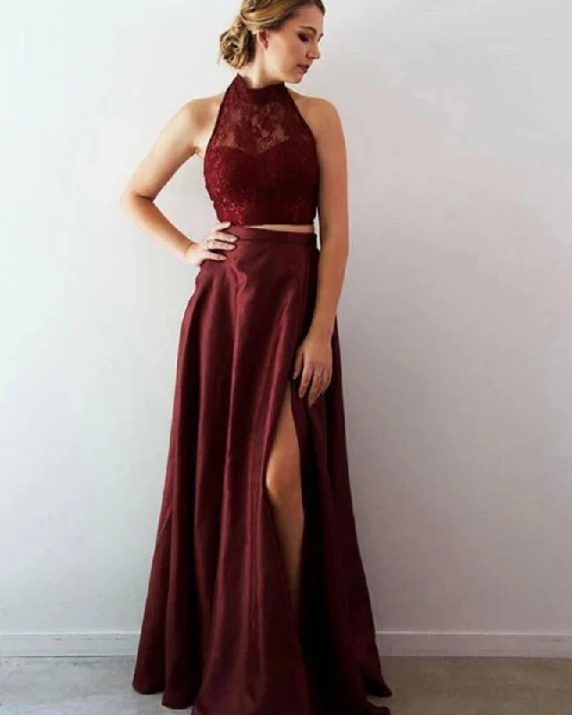 Price Drop Alert 2 Pieces Crop Top Burgundy Prom Dress Formal Party Gown Long PL09253 Price Drop Alert 2 Pieces Crop Top Burgundy Prom Dress Formal Party Gown Long PL09253