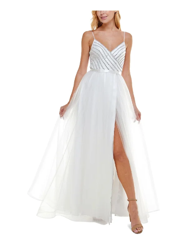 Instant Discount B DARLIN Womens Rhinestone Spaghetti Strap V Neck Full-Length Formal A-Line Dress Instant Discount B DARLIN Womens Rhinestone Spaghetti Strap V Neck Full-Length Formal A-Line Dress