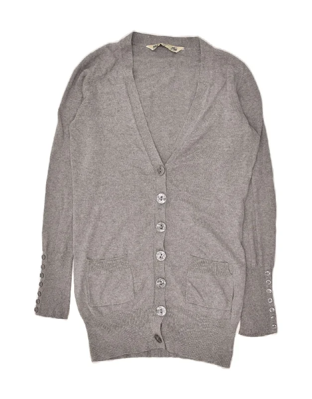 CREW CLOTHING Womens Cardigan Sweater UK 8 Small Grey Cotton