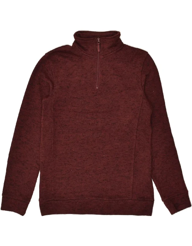 MOUNTAIN WAREHOUSE Womens Zip Neck Jumper Sweater UK 10 Small Maroon