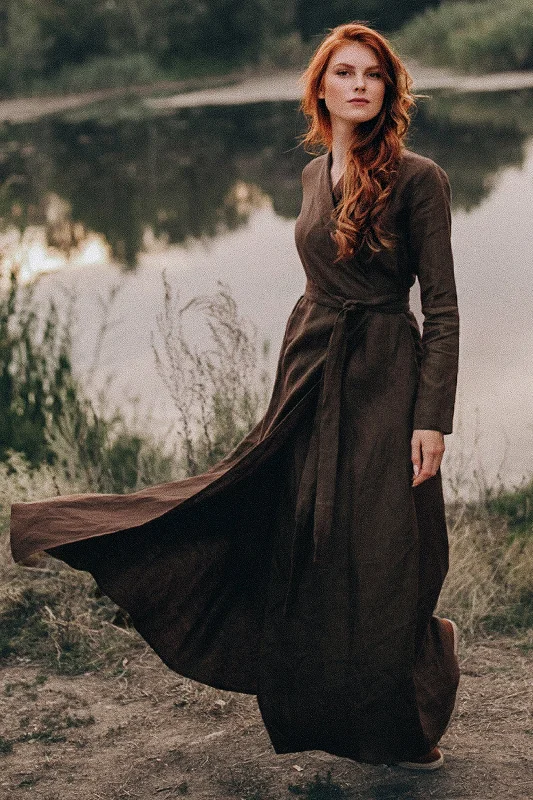 Buy Now Linen A-Line Maxi Dress