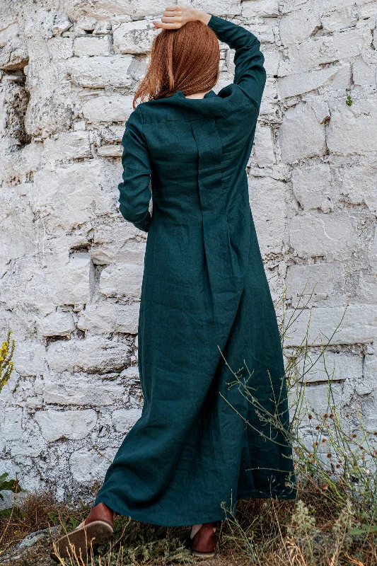 New Deals Maxi Linen Shirt Dress
