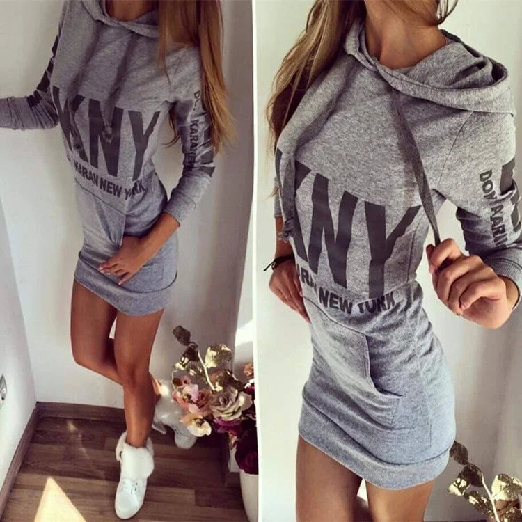 Stock Clearance Letter Print Drawstring Bodycon Short Dress