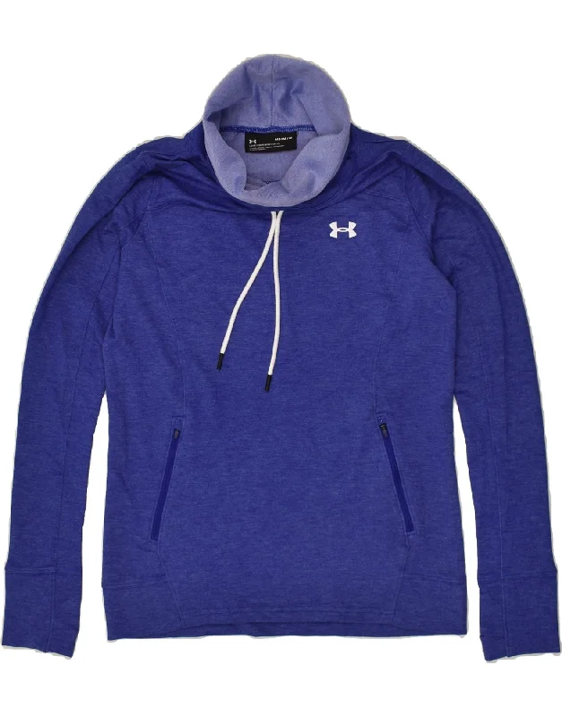 UNDER ARMOUR Womens Sweatshirt Jumper UK 14 Medium Blue Polyester