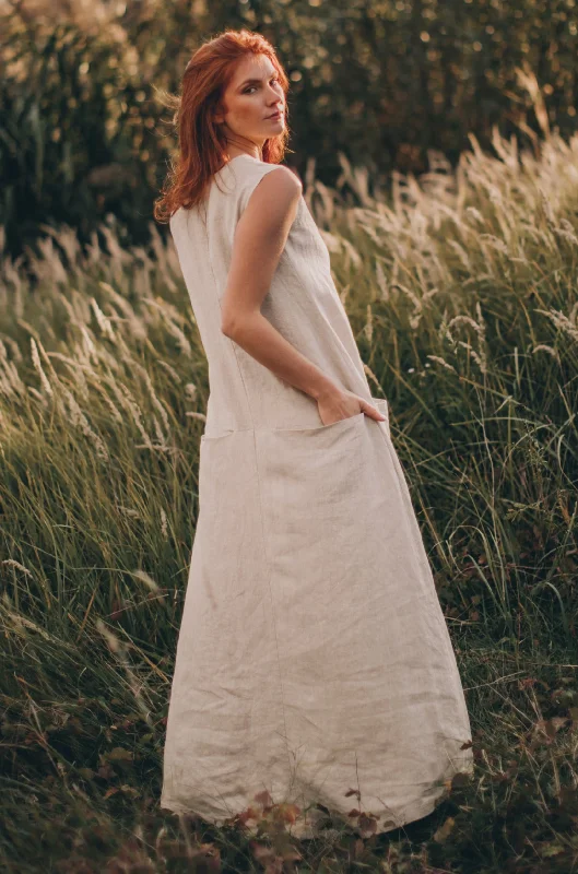 Price Rollback Linen Maxi Dress with Pockets