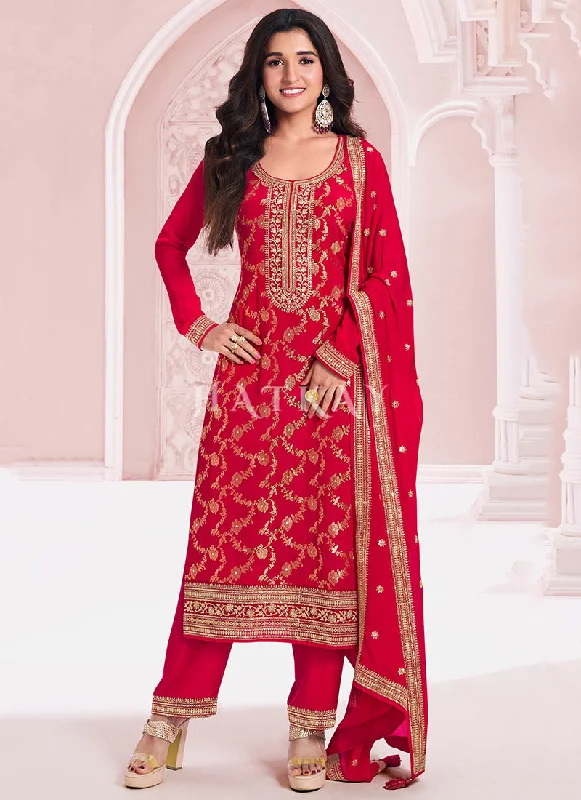 Great Deals Bridal Red Embroidery Pakistani Suit